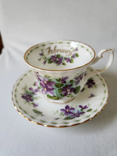 Royal Albert Flower of the Month February Violets Tea Cup and Saucer