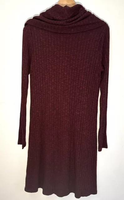 MICHAEL STARS Dress Cowl Draped Long Sleeve Burgundy Red Women’s Size Small 2