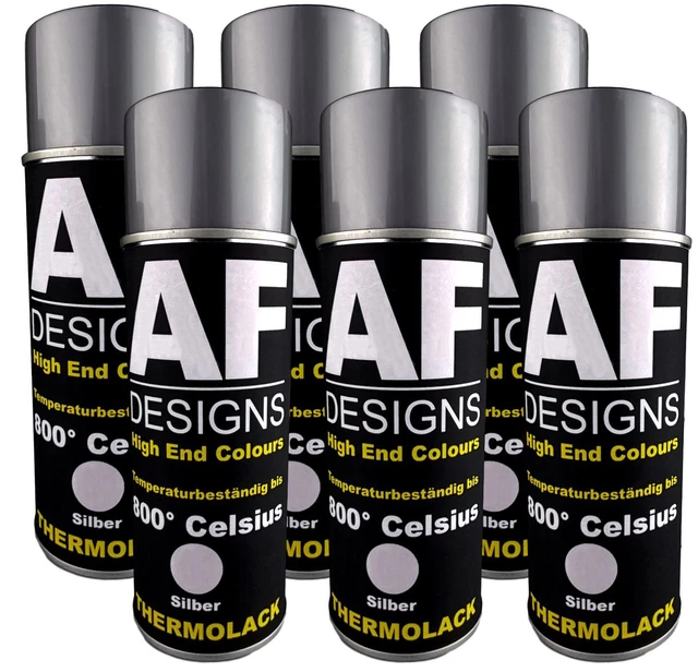Vernice termica argento spray 6 bombolette spray vernice forno vernice scarico migliore calore. 800 °C 400 m