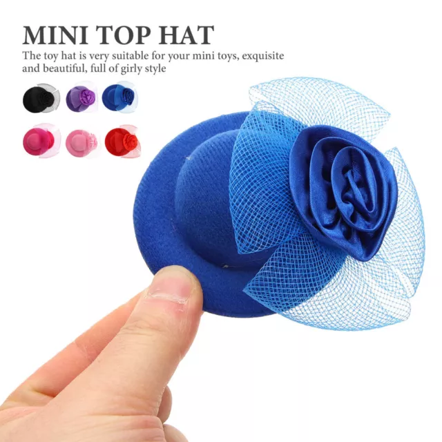 6pcs DIY Tea Party Hat Doll Dress Up Hats Fancy Fascinators for Headdress DIY 3