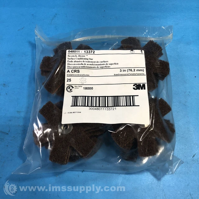 3M 048011-13372 Bag of 25 Eyelet Non-woven Abrasive Star FNFP