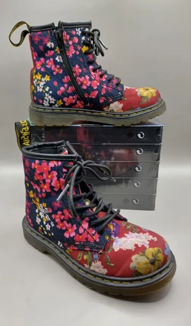 Dr Martens Floral Kids Boots UK Size 9 Brooklee Childrens