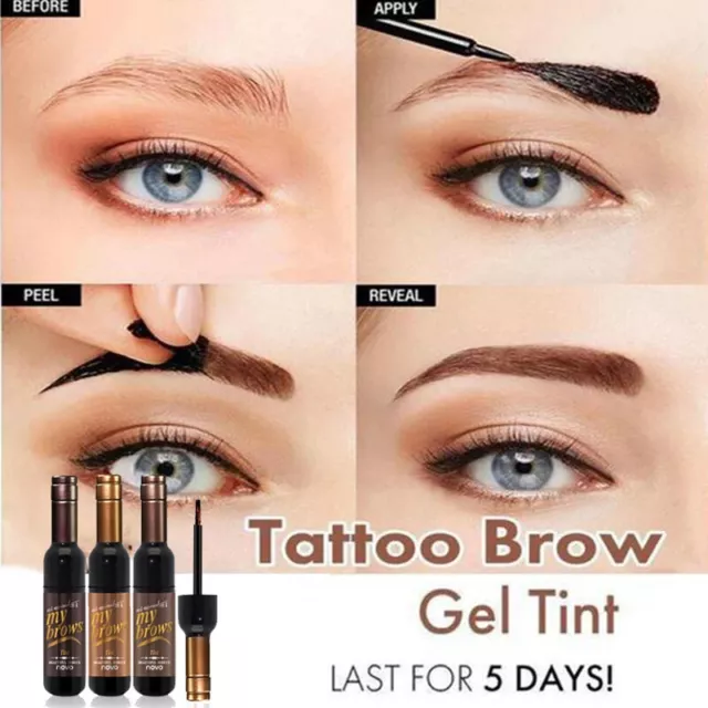 Semi-permanent Gel Eyebrow Cream Waterproof Peel-off Eye Brow Tattoo Tint Dye-