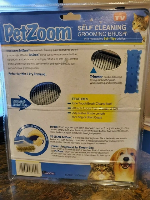 PetZoom Pet Dog Cat Grooming Self Cleaning Brush Comb Hair Fur Shedding Tool US 3