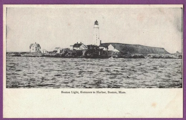 Boston Ma Vintage Pc Boston Light Entrance To Harbor