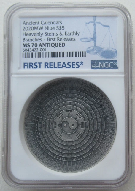 NGC MS70 Niue 2020 Heavenly Stems & Earthly Branches Calendars Silver Coin 2oz