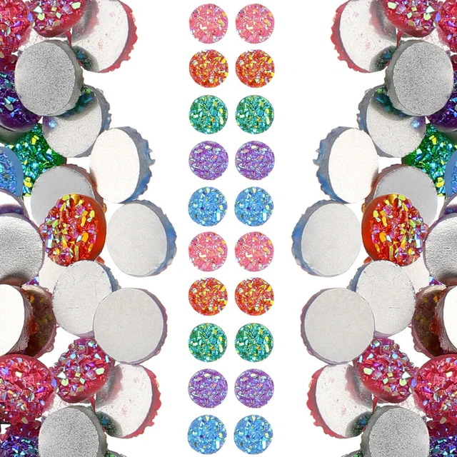 100 Pcs Clothing Rhinestone Plastic Flatback Buttons Bride Jewelry Decorate