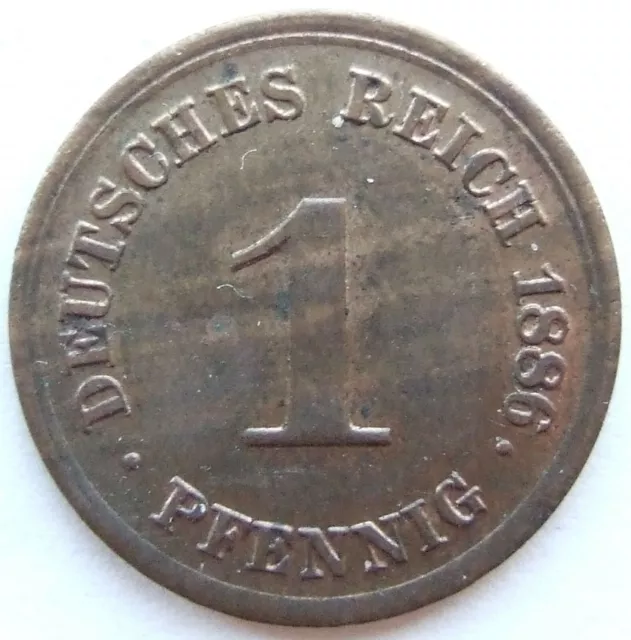 Moneta Reich Tedesco Impero Tedesco 1 Pfennig 1886 D IN Extremely fine /