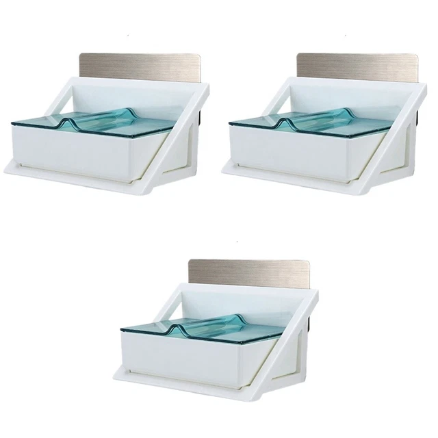 3 piezas Joyería Estante de almacenamiento Gafas Estante Soporte Contenedor Free Loching Montaje de pared