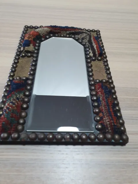 Small Ethnic Style Mirror With Studs Tapestry Design Moroccan Look Vintage?
