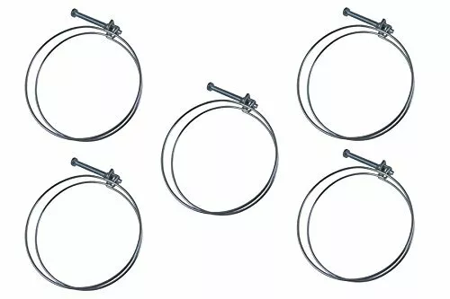 Taytools 114903 5Pc 2-1/2” Double Wire Hose Clamps Spring Steel for Dust Collect