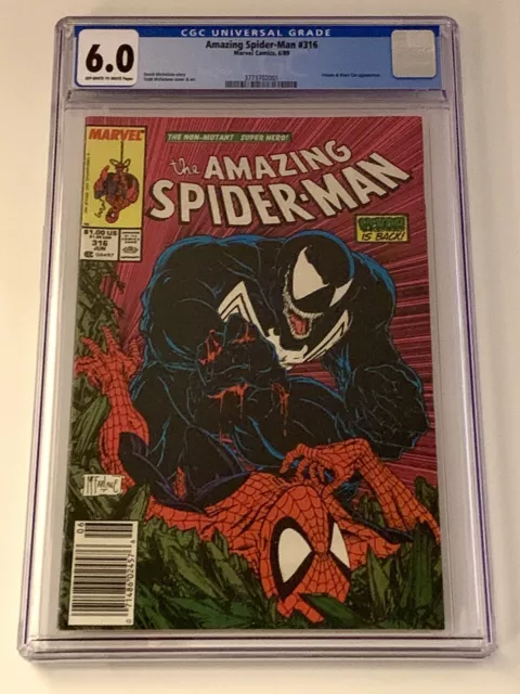 Amazing Spider-Man #316 (1988) CGC 6.0 1st Venom cover (Todd McFarlane Art)  KEY