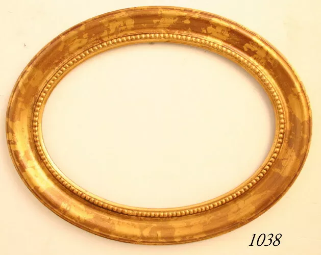 cornice OVALE in foglia oro antico in legno ORO classico quadro specchio nuova