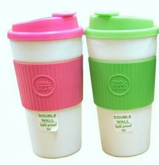 COOL GEAR 473ml ECO TO GO COFFEE TRAVEL MUG ** ASSORTED COLOURS** ( Pink Only )