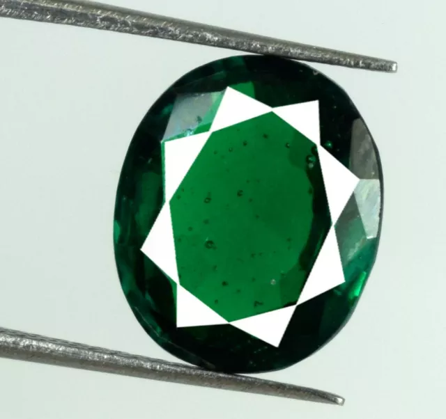 Naturel Vert Foncé Chromé Diopside Naissance Ovale 10.55 CT Certifié Z2494