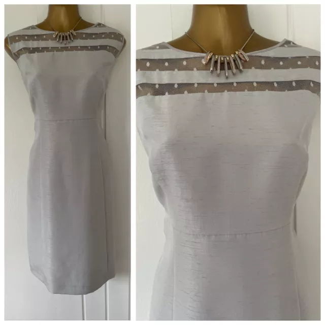 JACQUES VERT DRESS size 14 Silver Grey Lace Occasion Wedding Mother Of The Bride 49.99 PicClick UK