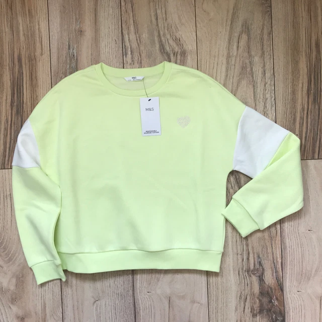 Marks and Spencer girls cropped Yellow  sweatshirt age 12-13 years new with tag