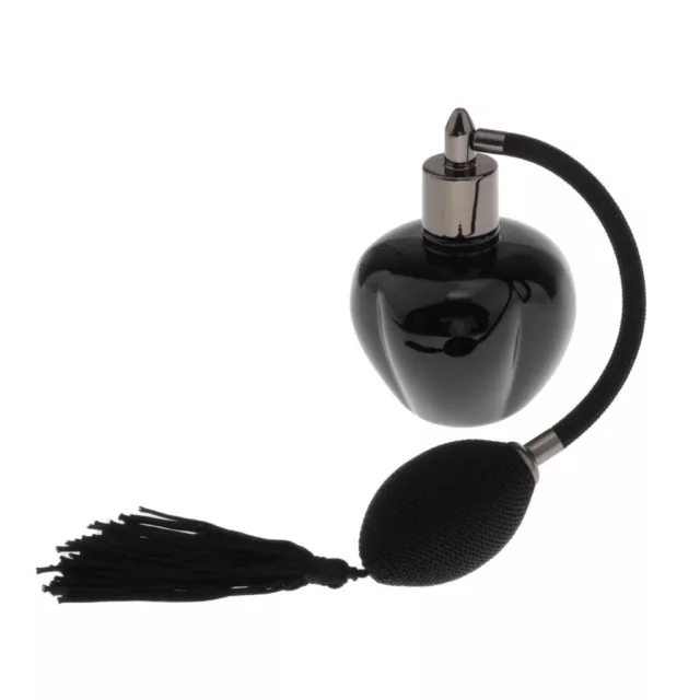 100ml Empty Glass Perfume Bottle Long Bulb Tassel Spray Atomizer black