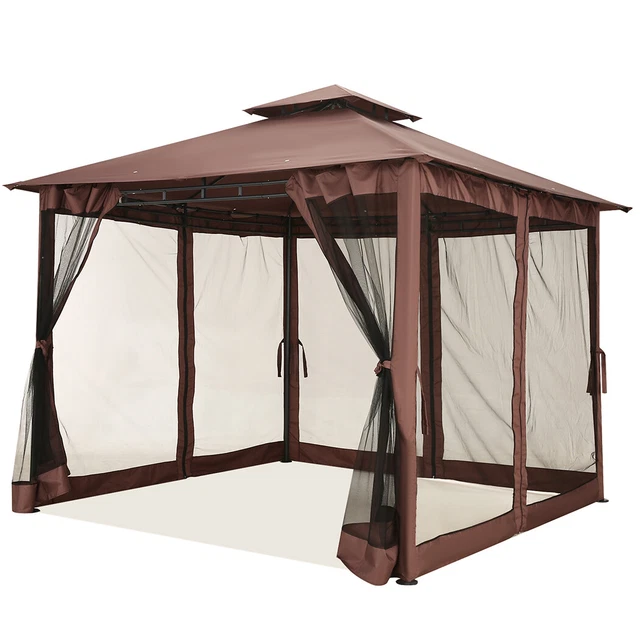 Pavillon Gartenpavillon 3x3m Gartenzelt Partyzelt Pavilon Pavillion Doppeldach