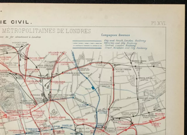 1906 - Plan du métro de Londres - Cartographie historique du réseau ferroviaire 3