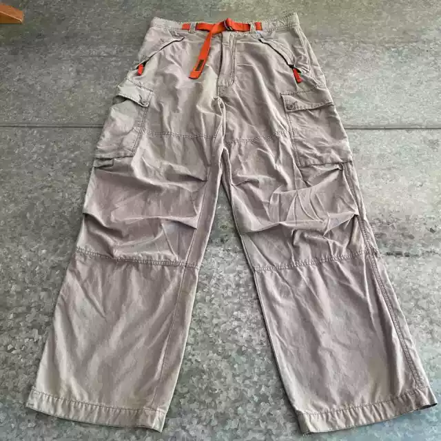 Vintage Y2K Abercrombie & Fitch Paratrooper Cargo Pants Mens Medium Gray Baggy