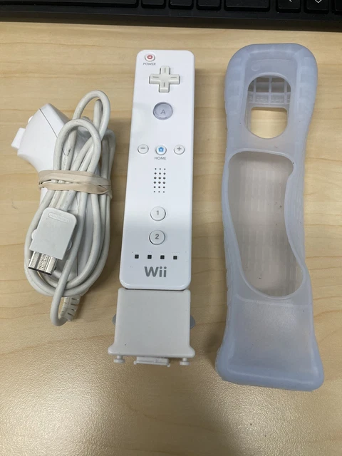 Nintendo Wii Remote White with Motion Plus Adapter & Nunchuck Cover Tested READ