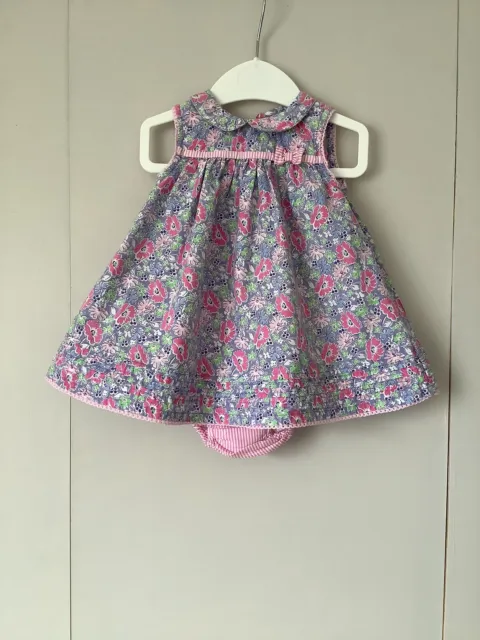 Jojo Maman Bebe Girl’s Age 3-6 Months Dress & Pants Floral Print Detail Summer