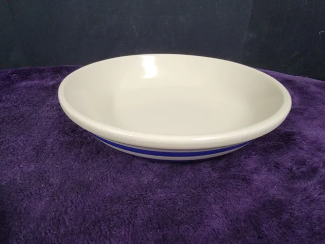 Roseville, Ohio USA 12" Pasta Bowl with Blue Stripes