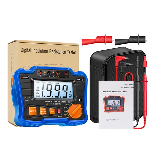 Tester di isolamento misuratore di resistenza megohmmetro elettronico portatile preciso