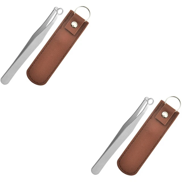 2 set fermacapelli naso rotondo 9,8 x 1 cm acciaio inossidabile uomo