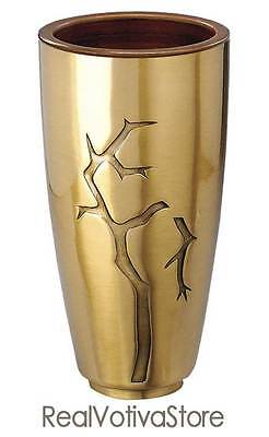 Vaso portafiori in bronzo per lapidi - Linea PISSIDE RAMO