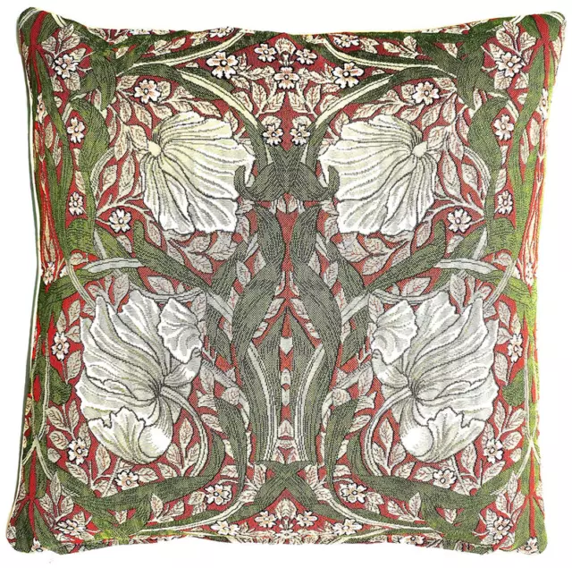 William Morris Pimpernel And Thyme - Panelled Pillowcase/Cushion Cover Red