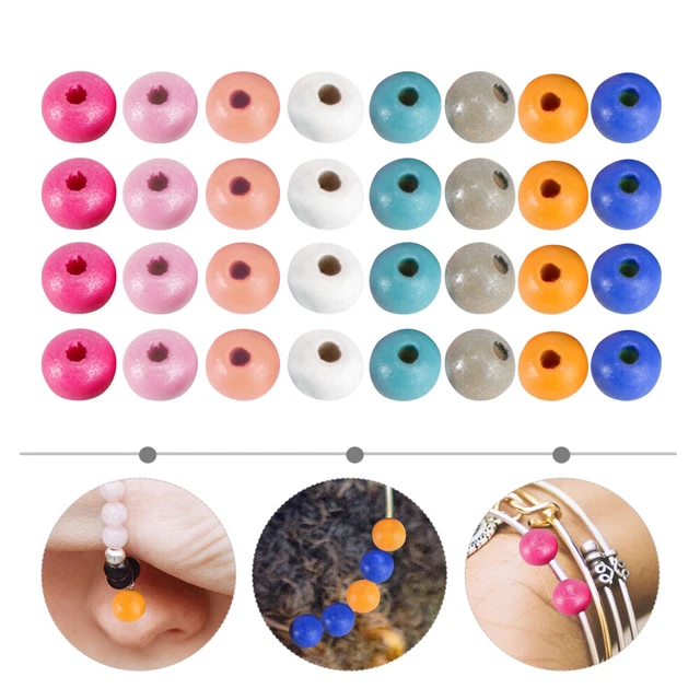 200 Pcs Round Bracelet Bead Wooden Beads Handmade Jewelry Acrylic