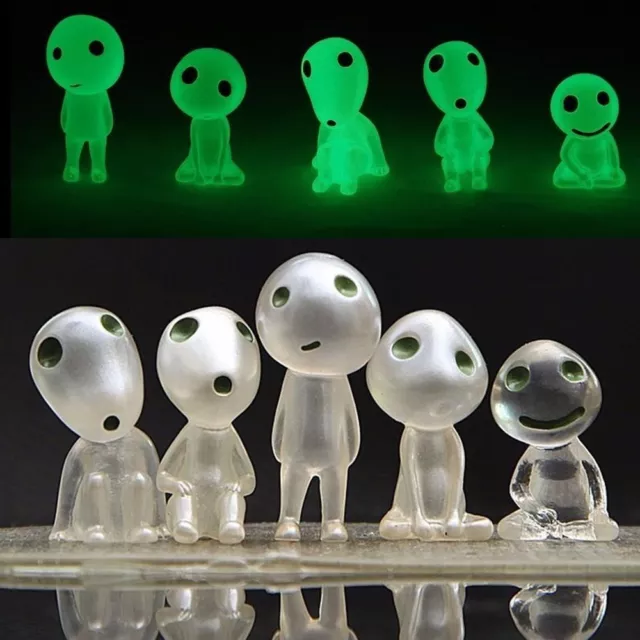 Sets of 5x studio GHIBLI Princess Mononoke Forest Spirit Elf Kodama Glow in dark
