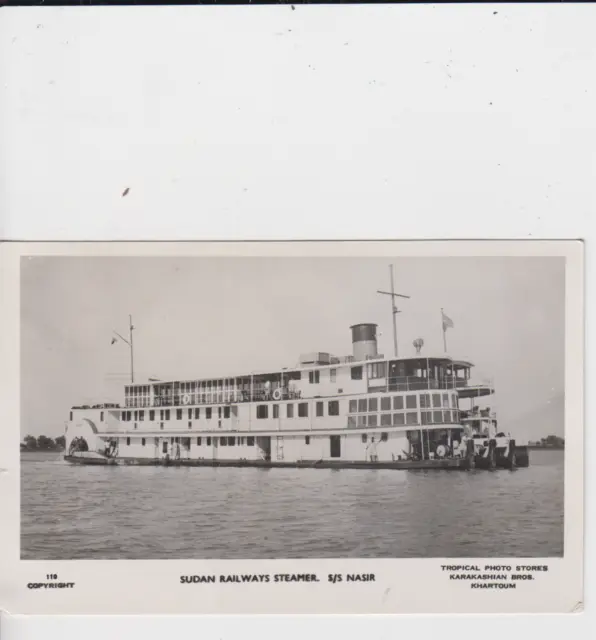 AK Schiff Seefahrt - Sudan Rail Ways Steamer Nasier Schiff Dampfer 1962