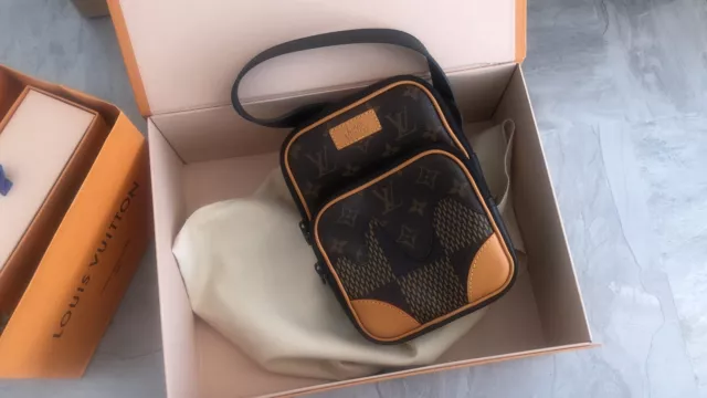 Louis Vuitton Virgil Abloh Nigo Brown Giant Damier Ebene & Drip Monogram Coated Canvas NIL Messenger Gold Hardware, 2021, Handbag