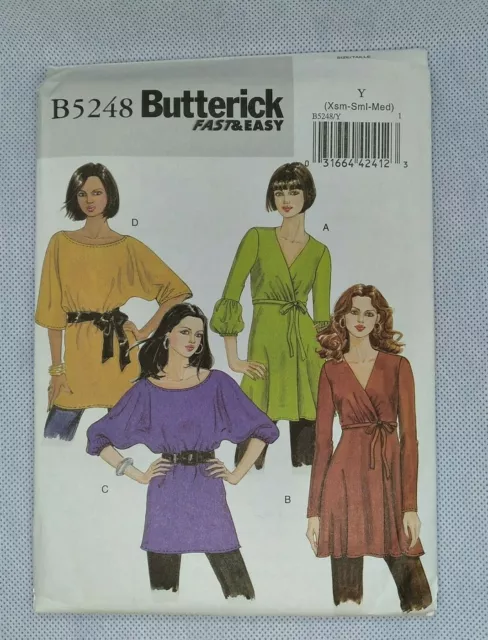 Butterick Sewing Pattern B 5548 Sizes XS-Med Misses Tops 4 Variations Uncut 2008