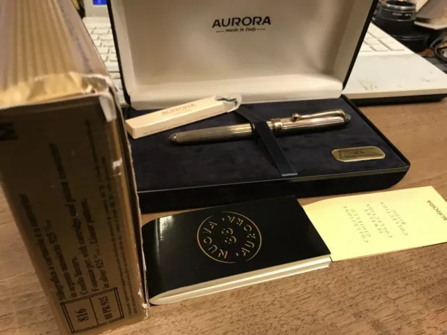 STILOGRAFICA AURORA 88  PR 925 816  PENNINO ORO 14 Kt IN BOX E DOCUMENTI CVL