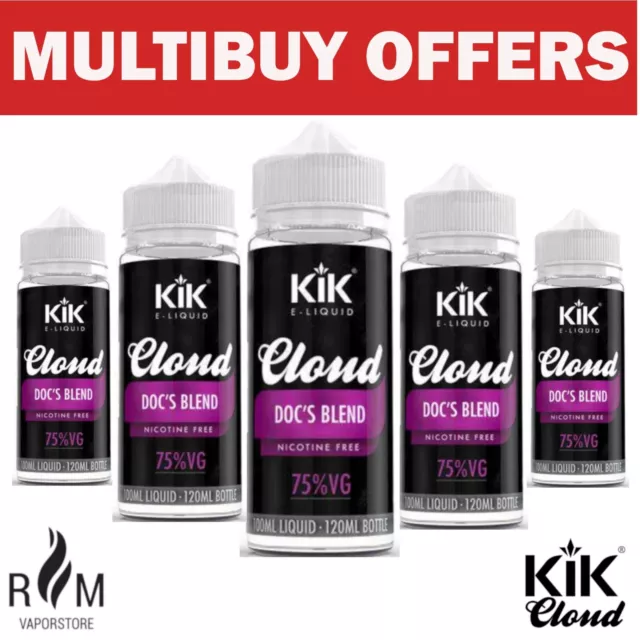 KIK E-Liquid 100ml Shortfill Cloud Doc's Blend 0mg I 75%VG 25%PG