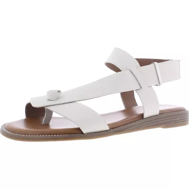 FRANCO SARTO WOMENS Glenni White Flat Ankle Strap Shoes 6 Medium (B,M ...