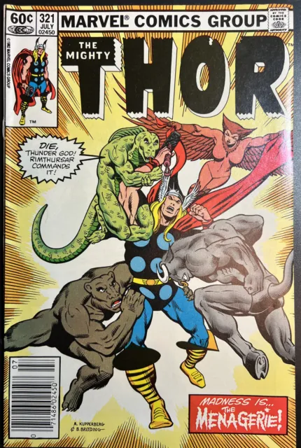THE MIGHTY THOR #321 Marvel Comics 1982 "Madness is The Menagerie" Vintage