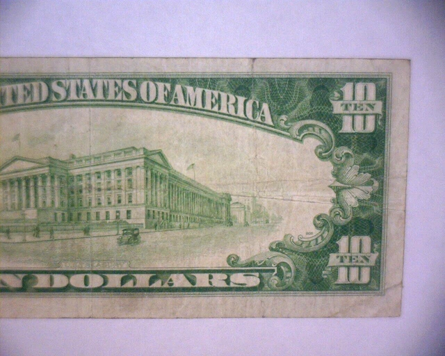 1934 $10 Federal Reserve Note LIME GREEN SEAL & SERIAL #   🌟VERY NICE🌟 7