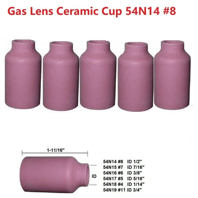 Lente a gas ugelli in alluminio tazza ceramica rosa tig torcia #8 durevole