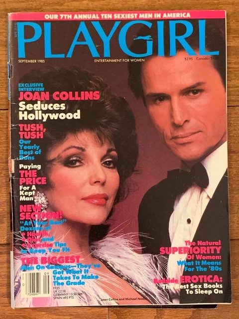 PLAYGIRL MAGAZINE SEPTEMBER 1985 Joan Collins Interview Michael Mitrano nude EUR 5,46 - PicClick FR