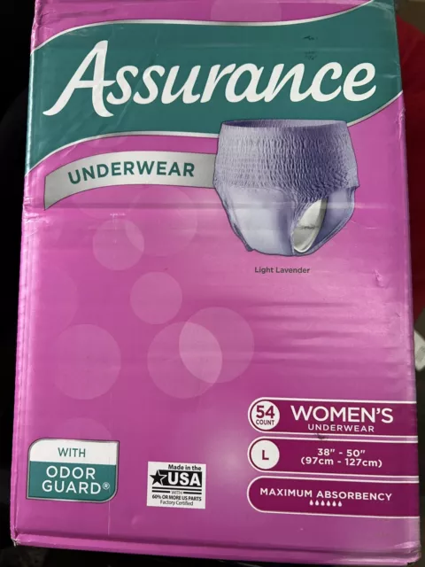 ASSURANCE WOMEN'S INCONTINENCE & Postpartum Underwear, XL, Overnight 16  Count $14.09 - PicClick