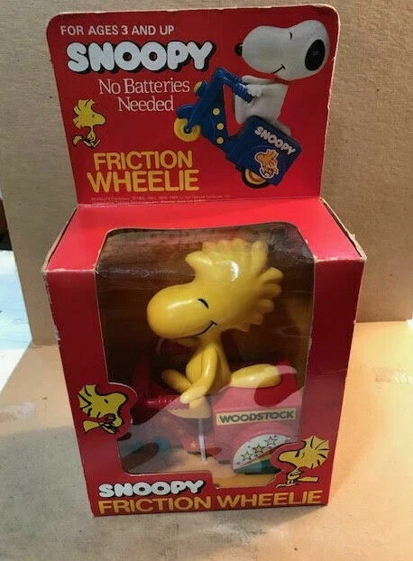 VINTAGE WOODSTOCK (SNOOPY) Friction Wheelie in Original Box
