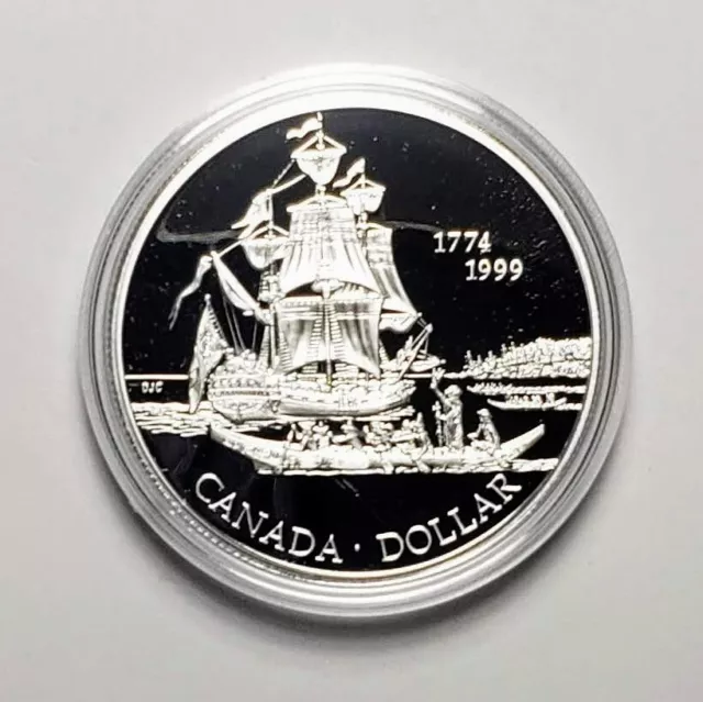 Canada 1999 Ship .925 Sterling Silver $1.00 One Dollar Coin Proof