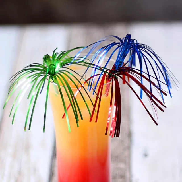 Palm Tree Cocktail Sticks 9 " long- Set of 24 - Foil Drink Decorations