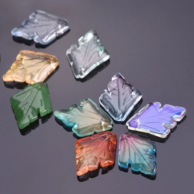 10 Stck 25x18mm Blatt Lampwork Glas Lose Perlen Anhänger DIY Schmuckherstellung