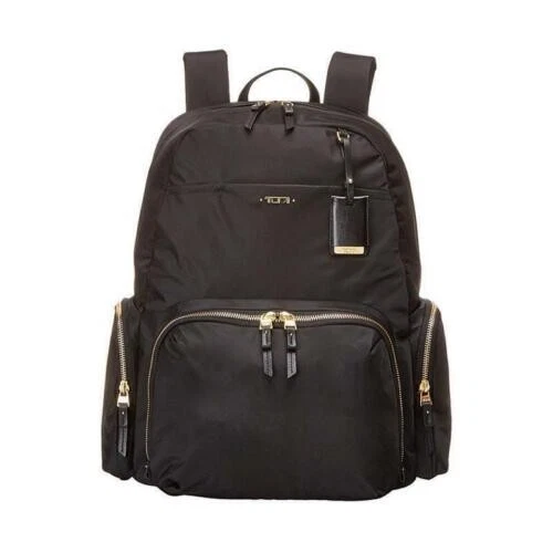 Tumi Women's Calais Black Nylon Voyageur Tech Laptop Travel Backpack Fastship